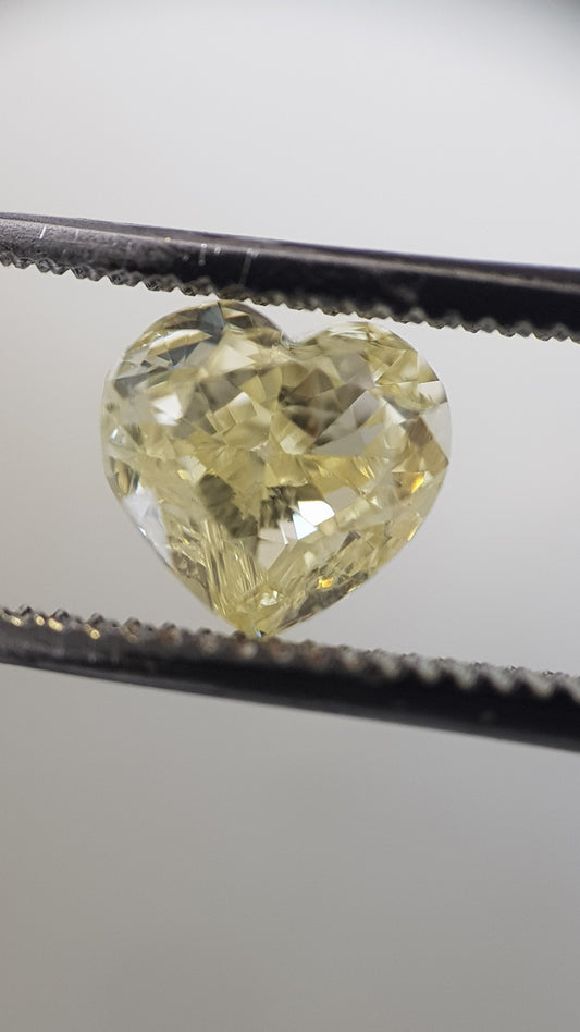 Fancy Yellow Heart Diamond, GIA Natural Diamond